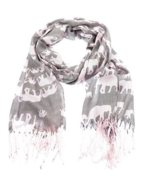 Hand By Hand Women's Animal Pashmina Scarf Wrap Elephant Shawl Wrap