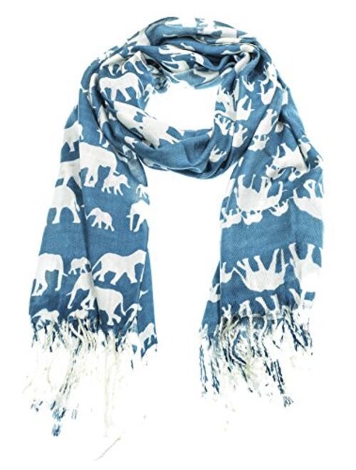 Hand By Hand Women's Animal Pashmina Scarf Wrap Elephant Shawl Wrap