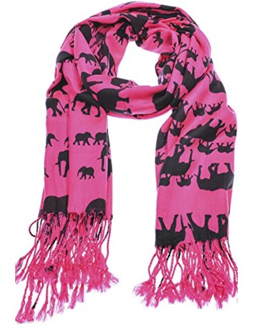 Hand By Hand Women's Animal Pashmina Scarf Wrap Elephant Shawl Wrap