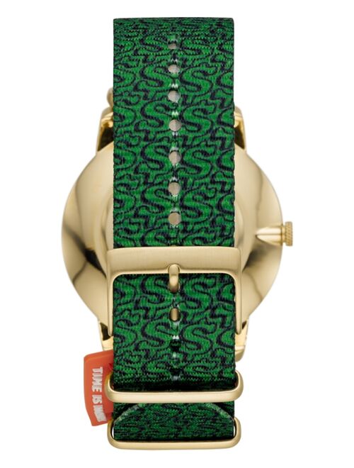 Fossil Men's Minimalist Dollar Print Green Nylon Strap Watch 44mm