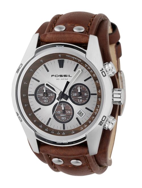 Fossil Men's Decker Brown Leather Strap Watch CH2565