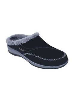 Proven Heel and Foot Pain Relief. Plantar Fasciitis Diabetic Orthopedic Leather Women's Arch Support Slippers Charlotte