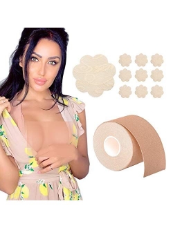 Boob Tape Breast Lift Tape Adhesive Bra Nipple Cover,A-G Cup