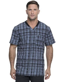 Dynamix Men Scrubs Top Rib Knit V-Neck DK607