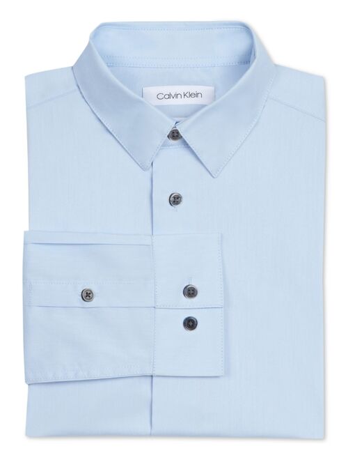 Calvin Klein Big Boys Slim Fit Solid Stretch Poplin Shirt