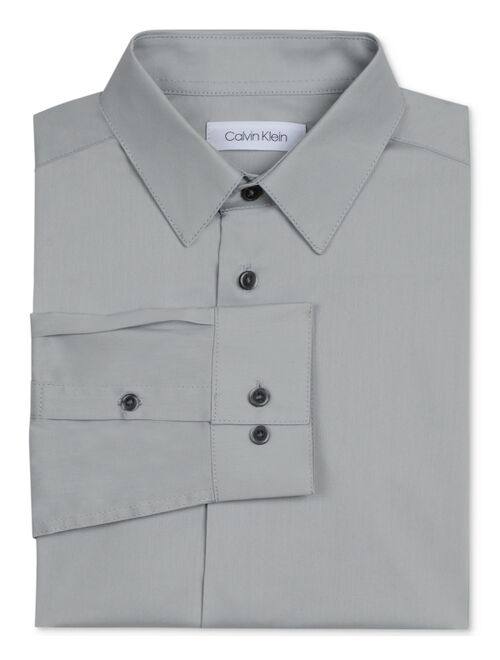 Calvin Klein Big Boys Slim Fit Solid Stretch Poplin Shirt