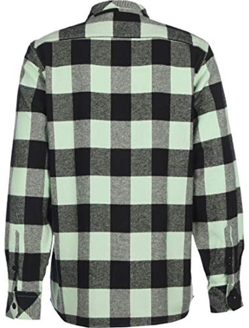 Dickies Mens Sacramento Check Flannel Long Sleeve Shirt Mint Green