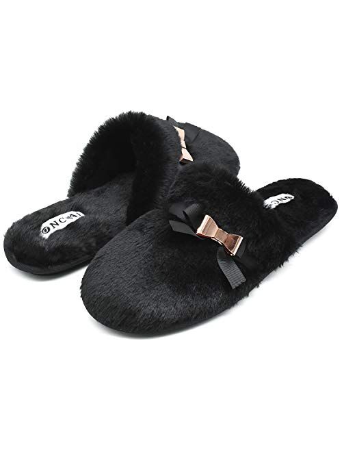 ONCAI Slippers for Women House Memory Foam Fuzzy Fluffy Furry Womens Slippers Cozy Warm Faux Fur Bedroom Ladies Slippers