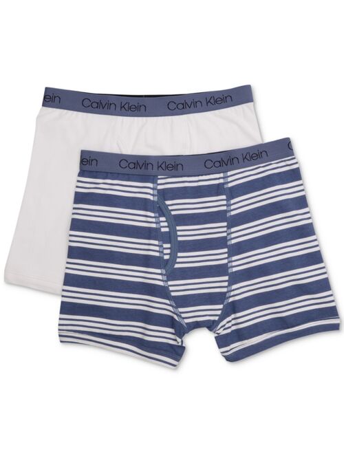 Calvin Klein 2-Pk. Cotton Boxer Briefs, Little & Big Boys