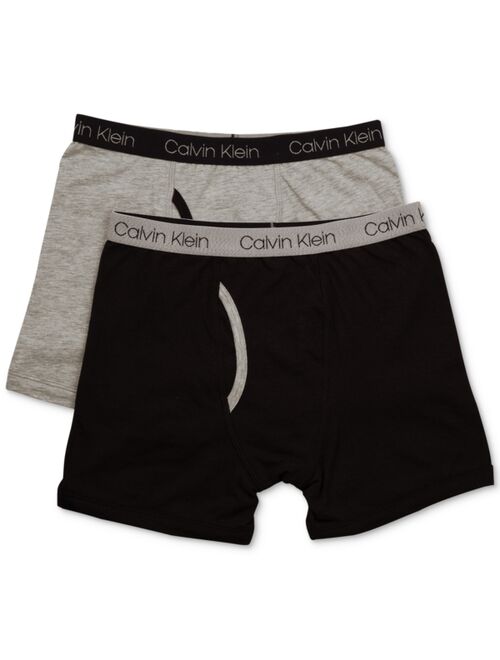 Calvin Klein 2-Pk. Cotton Boxer Briefs, Little & Big Boys