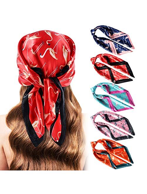 Stlvoll 100% Silk Head Scarf for Women - 27" Hair Scarves Satin Head Scarf Bandanas Square Silk Hair Night Sleeping with Gift Packed