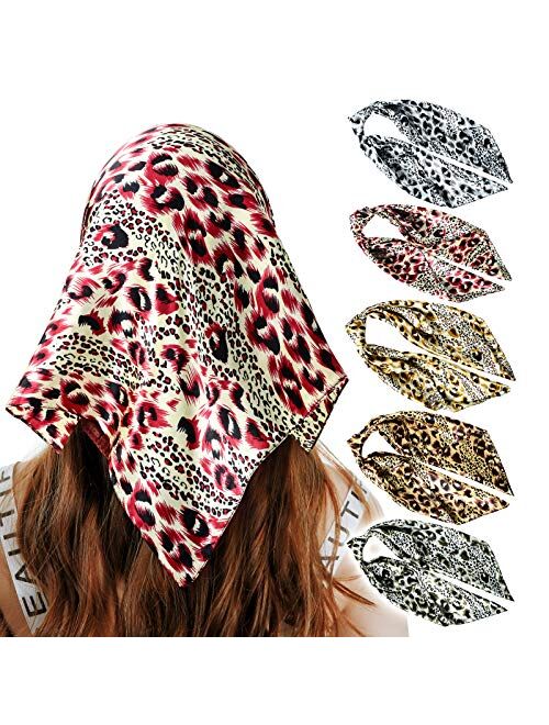 Stlvoll 100% Silk Head Scarf for Women - 27" Hair Scarves Satin Head Scarf Bandanas Square Silk Hair Night Sleeping with Gift Packed