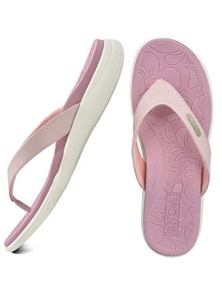 ONCAI Womens Fashion flip flops Ladies comfort orthotic Arch Support thong sandals with Soft thick cushion for summer beach