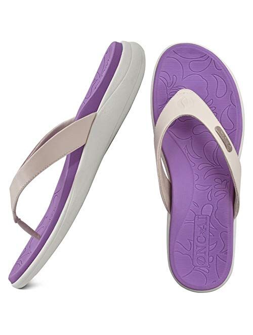 ONCAI Womens Fashion flip flops Ladies comfort orthotic Arch Support thong sandals with Soft thick cushion for summer beach