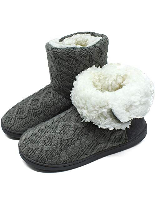 ONCAI Women's Slippers Comfort Knit Boots Winter Warm Outdoor Indoor Shoes