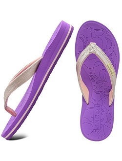 ONCAI Flip Flops For Women Yoga Mat Comfortable Beach Thong Sandals With Arch Support