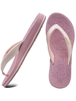 ONCAI Flip Flops For Women Yoga Mat Comfortable Beach Thong Sandals With Arch Support