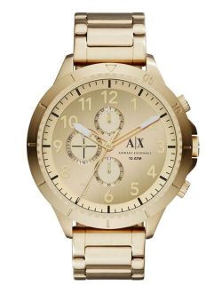 Men's Chronograph Gold Tone Stainless Steel Bracelet Watch 50mm