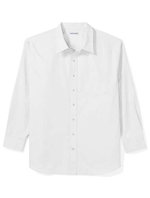 Amazon Essentials Men's Big & Tall Long-Sleeve Solid Casual Poplin Shirt fit by DXL