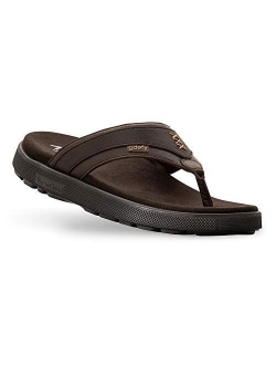 Men's G-Defy Tully Leather Sandal - VersoCloud Multi-Density Shock Absorbing Stress Recovery Flip Flops