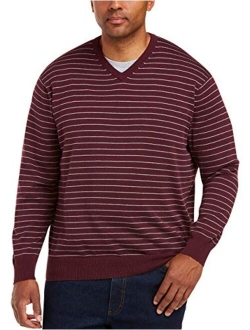 Men's V-Neck Stripe Sweater fit by DXL