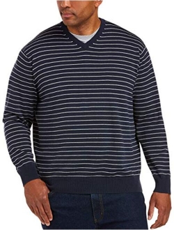 Men's V-Neck Stripe Sweater fit by DXL