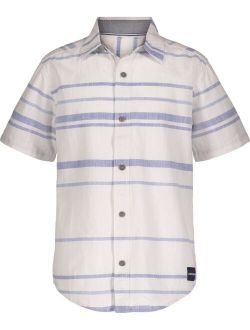 Big Boys Striped Slub Short Sleeve Shirt