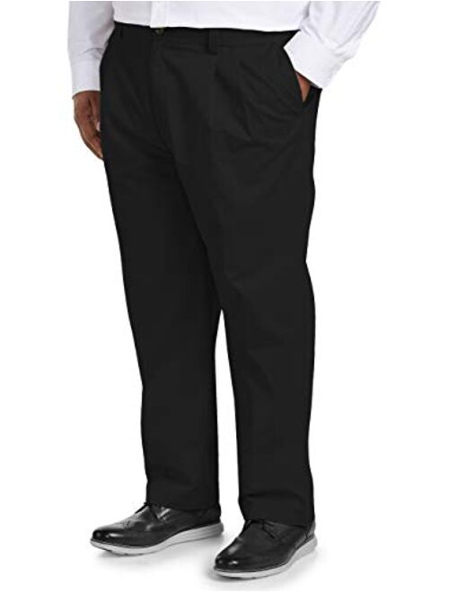 Amazon Essentials Men's Big & Tall Loose-fit Wrinkle-Resistant Pleated Chino Pant