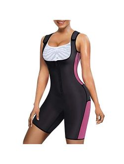 Womens Full Body Shapewear Sport Sweat Neoprene Suit,Waist Trainer Bodysuit with Adjustable Straps for Weight Loss