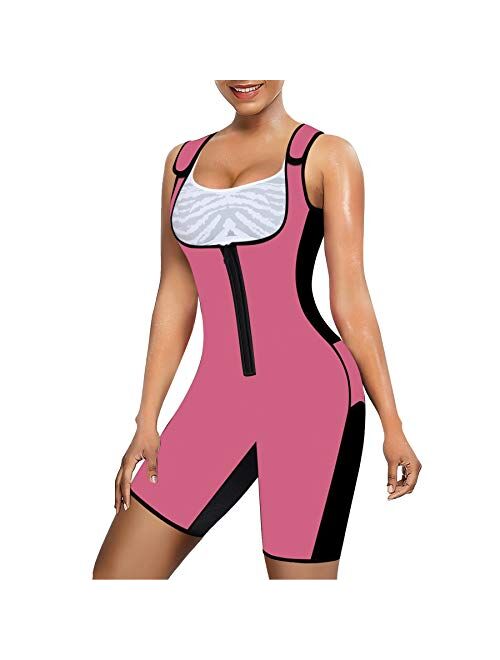 BRABIC Women’s Full Body Shapewear Sport Sweat Neoprene Suit,Waist Trainer Bodysuit with Adjustable Straps for Weight Loss