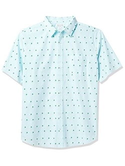 Men's Big & Tall Short-Sleeve Print Casual Poplin Shirt fit by DXL