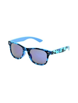 Newbee Fashion - Kids 80's Classic Vintage Retro Style Mirrored Lens Camo Design Fashion Sunglasses Camouflage