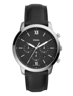 Men's Neutra Chronograph Black Leather Strap Watch 44mm