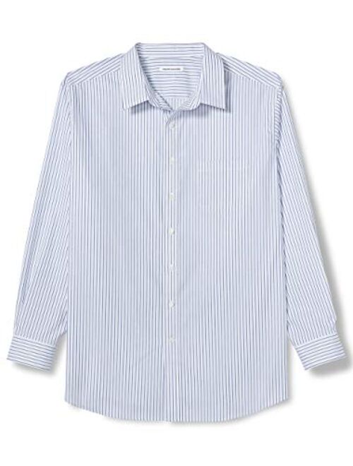 Amazon Essentials Men's Big & Tall Wrinkle-Resistant Long-Sleeve Pattern Dress Shirt fit by DXL