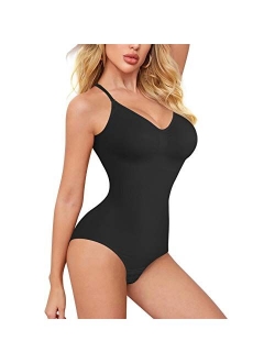 Bodysuit Shapewear for Women Tummy Control Panties Seamless Sleeveless Tops V-Neck Camisole Jumpsuit