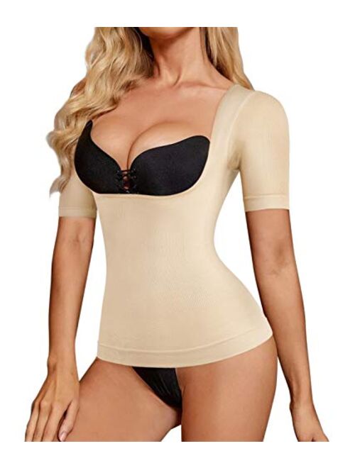 BRABIC Shapewear for Women Tummy Control Basic Compression Tank Tops Waist Cincher Slimming Body Shaper