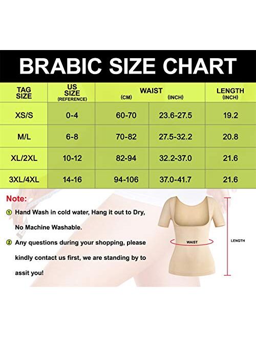 BRABIC Shapewear for Women Tummy Control Basic Compression Tank Tops Waist Cincher Slimming Body Shaper