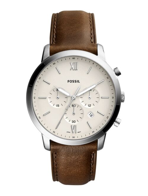 Fossil Men's Neutra Chronograph Brown Leather Strap Watch 44mm