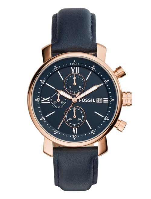 Fossil Men's Rhett Chronograph Blue Leather Watch 42mm