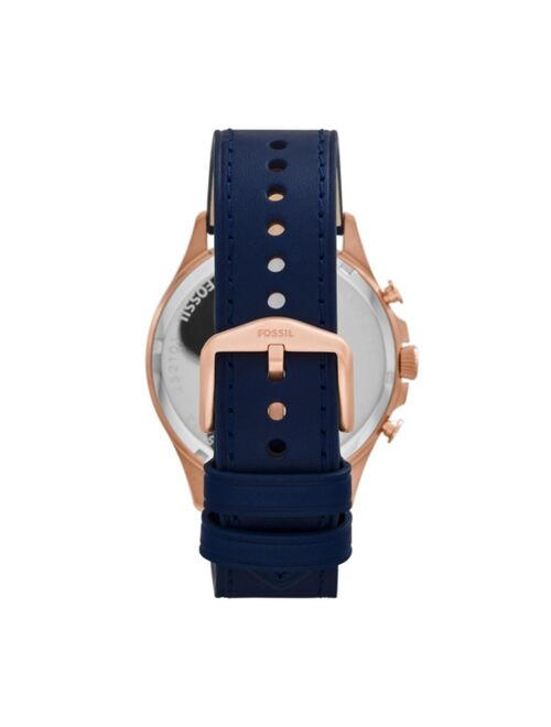 Fossil Men's Forrester Navy Leather Strap Watch 46mm