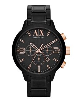 A|X Armani Exchange Men's Chronograph Black Stainless Steel Bracelet Watch 49mm