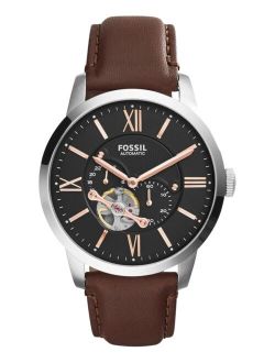 Men's Automatic Townsman Brown Leather Strap Watch 44mm ME3061