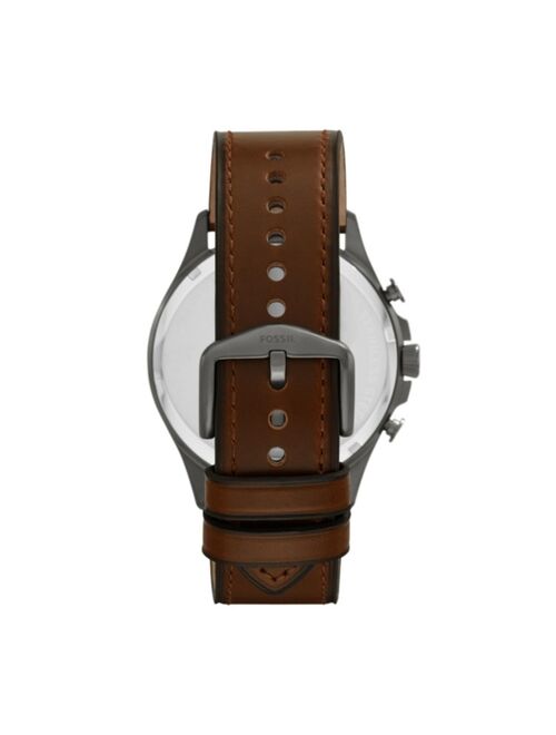 Fossil Men's Forrester Brown Leather Strap Watch 46mm