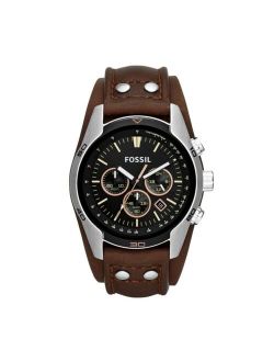 Men's Coachman Brown Leather Watch 45mm