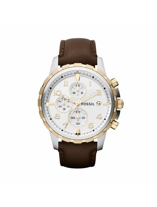 Fossil Men's Chronograph Dean Two-Tone Stainless Steel Bracelet Watch 45mm FS4795