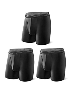 Men's 3 Pack Underwear Ultra Soft Comfy Breathable Bamboo Rayon Basic Boxer Briefs