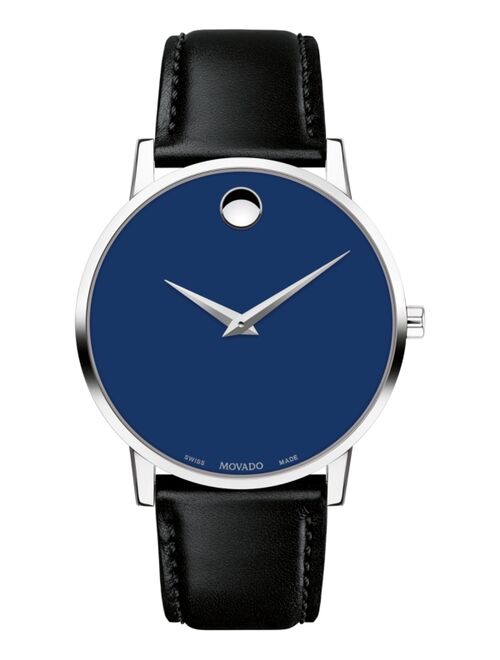 Movado Men's Swiss Museum Classic Black Leather Strap Watch 40mm