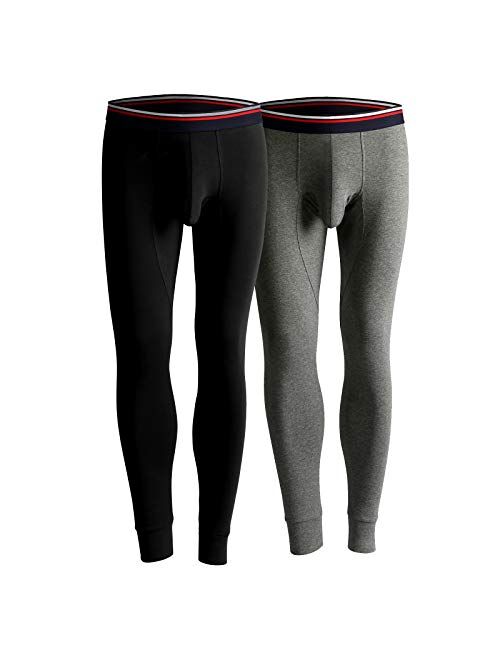 Ouruikia Men's Thermal Underwear Pants Thermal Bottoms Long Johns Bottoms with Separate Pouch