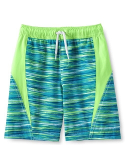 Boys Pattern Active Stretch Swim Trunks