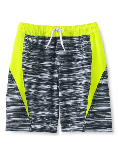 Lands' End Boys Pattern Active Stretch Swim Trunks